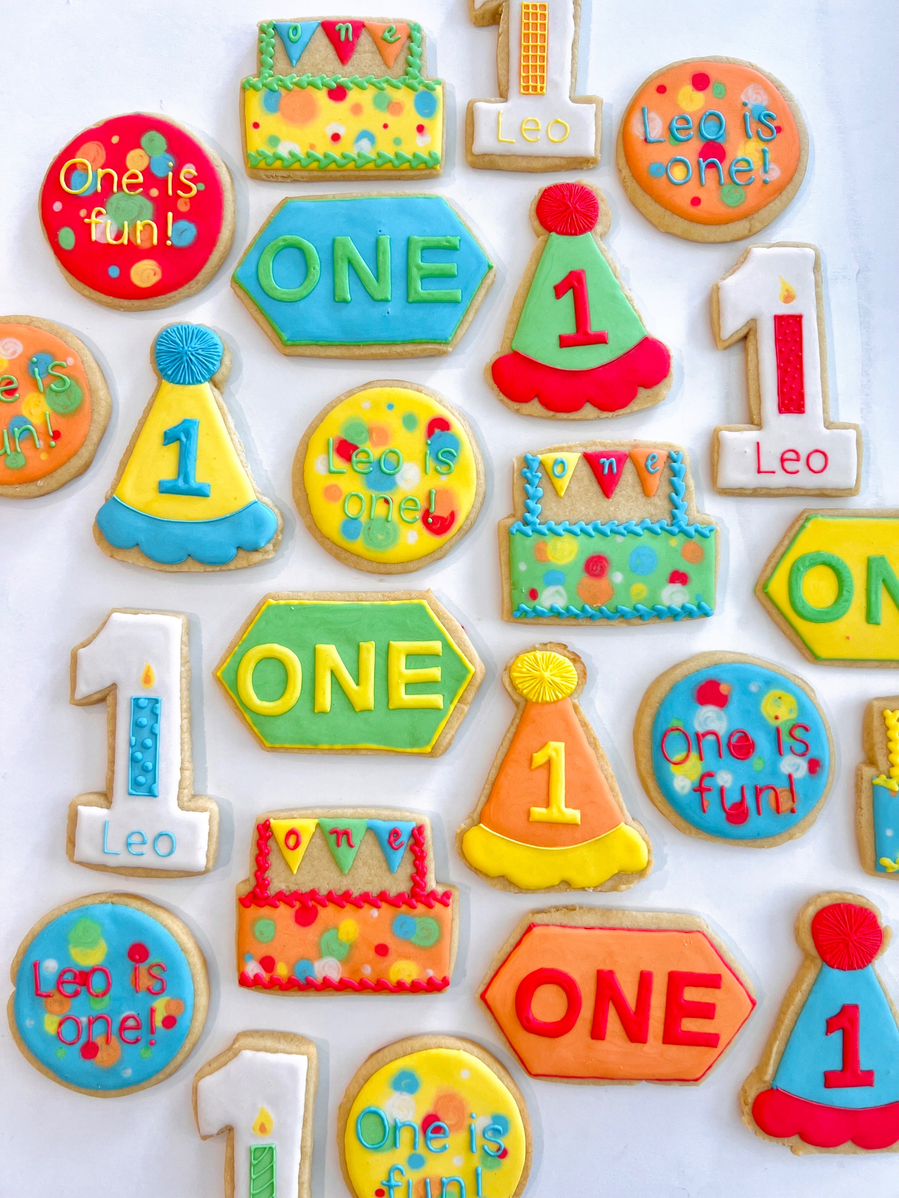fun birthday party themed cookies