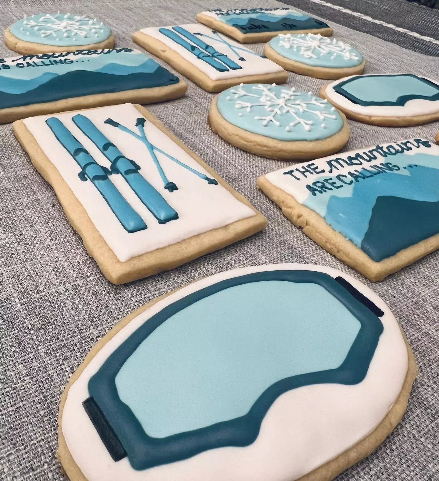 ski and winter themed cookies